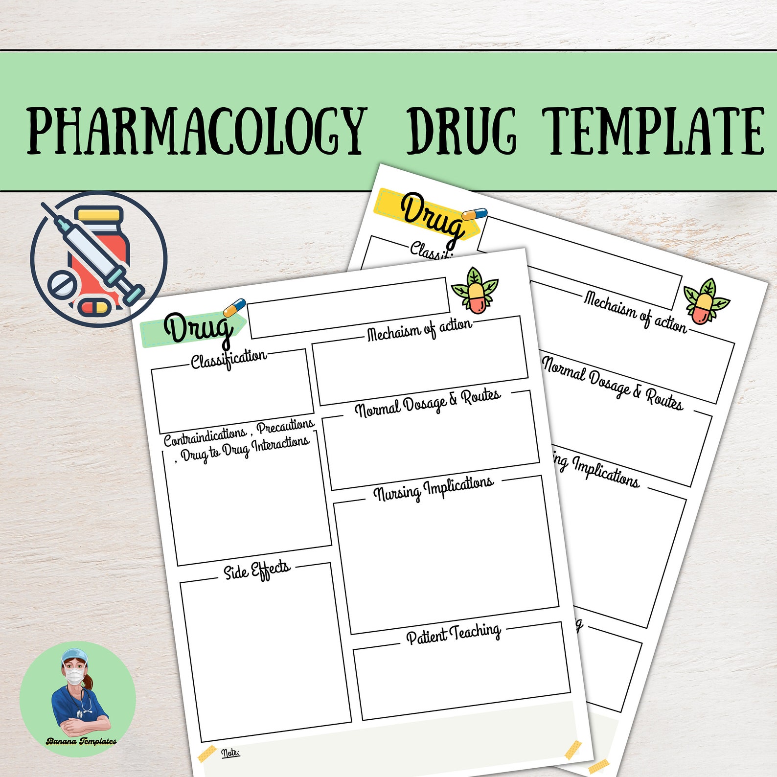 Pharmacology Drug Template Note Taking Template Nursing Etsy UK Pharmacology Drug Template Note Taking Template Nursing Etsy UK