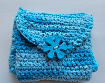 Crochet Trifold wallet blue