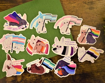 LGBTQ+ Pride Bunnies | Weatherproof Vinyl Stickers