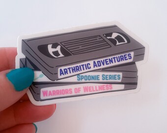 Spoonie Movie Vinyl Sticker, Spoonie Life, VHS, Arthritis, Warriors of Wellness, Retro Sticker, Spoonie Vibes, Chronic Illness,Laptop Decal