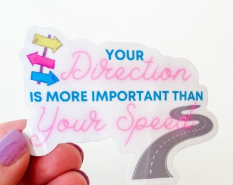 Direction is Key Vinyl Sticker: Inspirational Healing Journey Decal