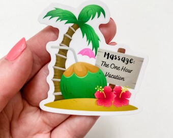 Massage Therapy Sticker, One Hour Vacation, Massage Therapist, Chronic Illness, Spoonie, Healing Journey, Chronic Pain, Vinyl Sticker