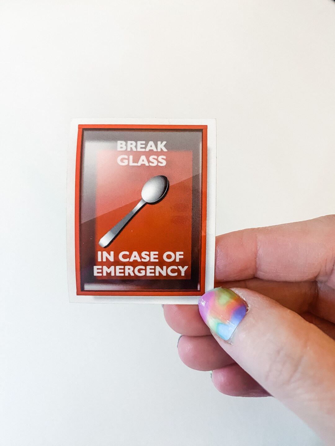 Break Glass Spoonie Emergency Vinyl Sticker, Chronic Illness, Laptop ...