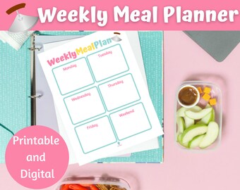 Printable Meal Planner, Good Notes Compatible, Weekly Meal Plan, Ulu, Spoonie Meal Planner