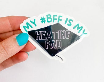 Heating Pad BFF Vinyl Sticker,  Spoonie, Laptop Decal, Chronic Pain Sticker, Arthritis Warrior, Invisible Illness, Chronic Illness Humour