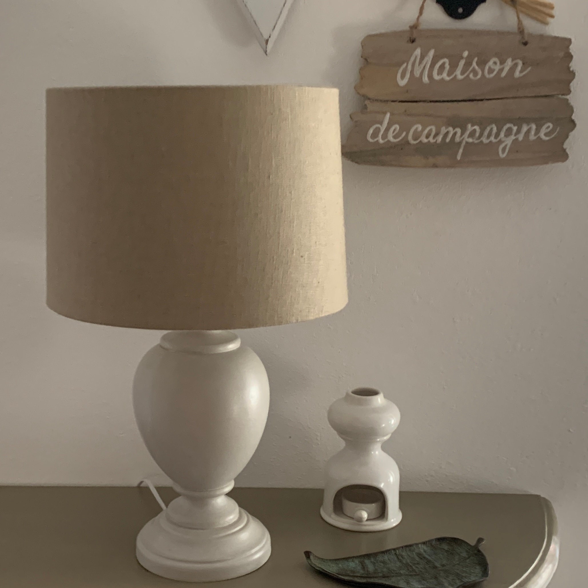 Lampe avec Abat-Jour en Lin