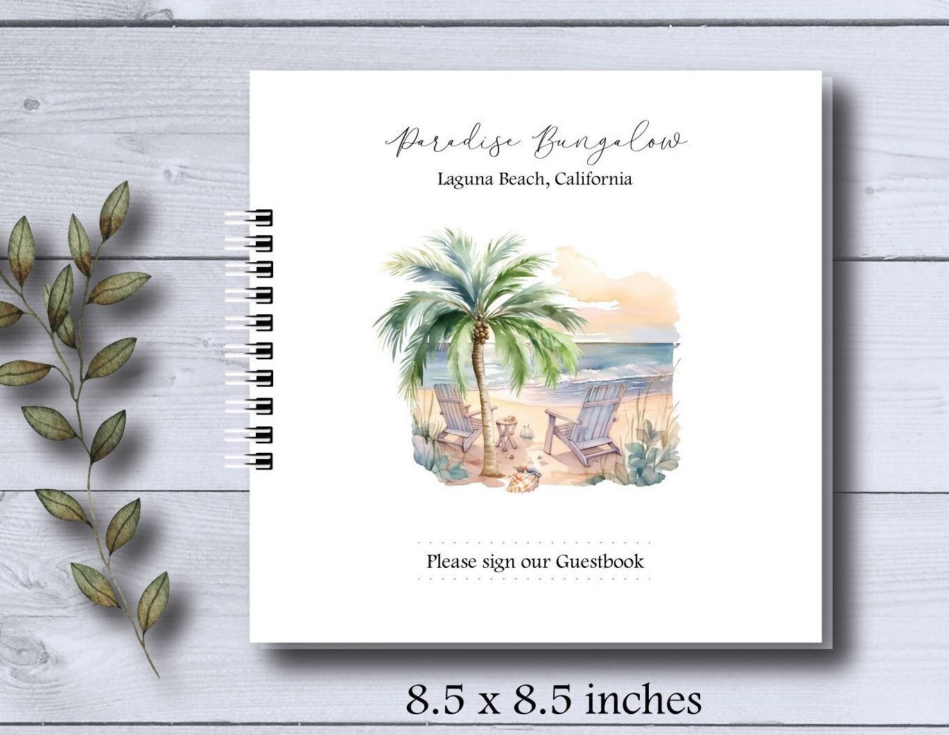 Guestbook for Vacation Rental, Custom Guest Books, Airbnb, VRBO, Beach House, Ocean Guest Book
