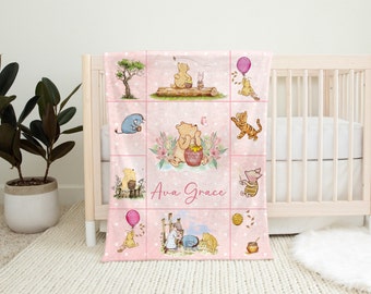 Winnie The Pooh Pink Baby Bumper Pink Winnie The Pooh Nursery Pink