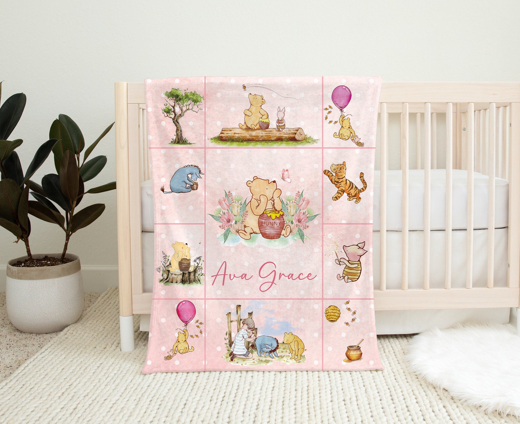Pink winnie the pooh crib bedding hotsell