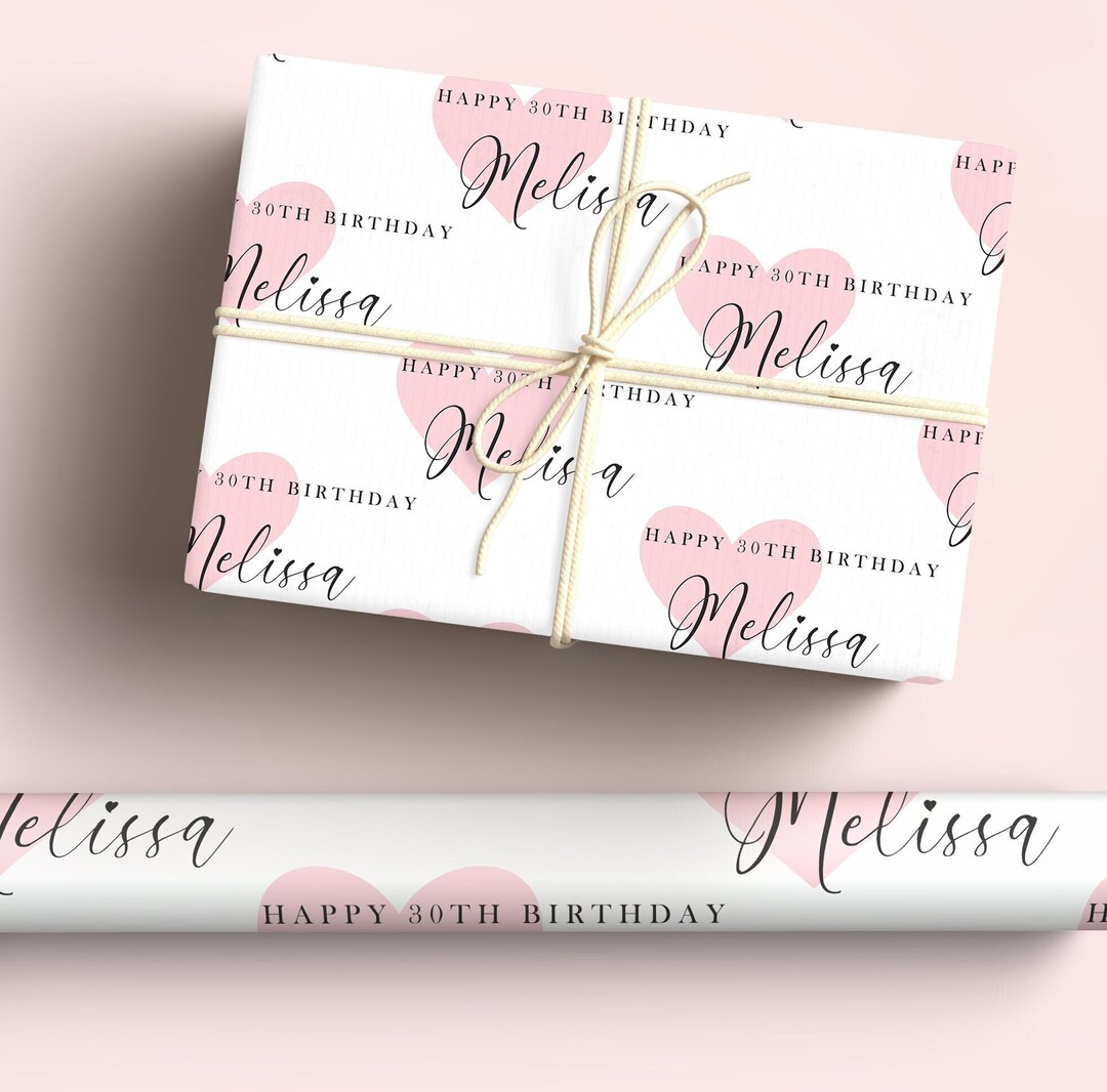 Personalized Birthday Wrapping Paper, Milestone Personalized Gift Wrap ...