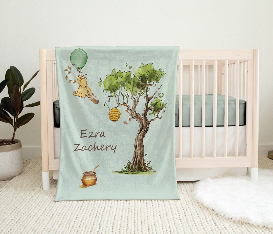 Winnie Baby Blanket, Hospital Blanket, Pooh Nursery, New Mom Baby
