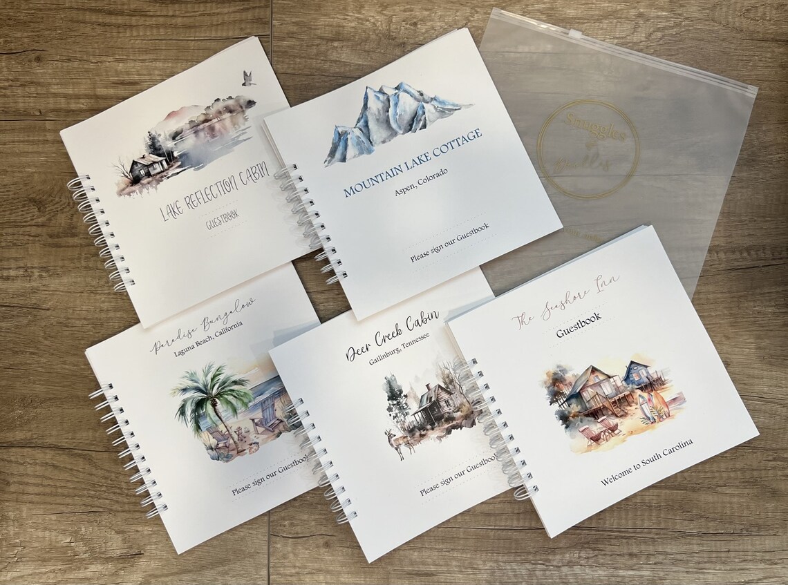 Guestbook for Vacation Rental, Custom Guest Books, Airbnb, VRBO, Beach House, Ocean Guest Book