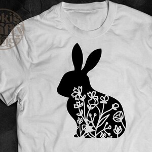 Blumen Osterhase SVG: Frühling Schnittdateien (Digitaler Download)