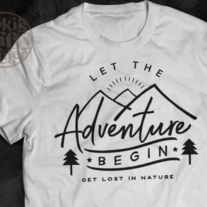 Adventure Begins SVG: Camping, Travel, Mountain Design (Digital Download)