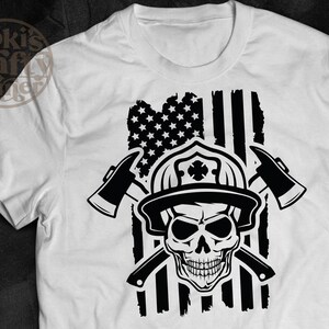 USA Firefighter Skull SVG: First Responder Design (Digital Download)