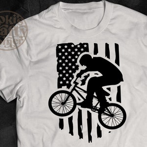USA Bicycle Racing Svg | BMX Svg | Racer Extreme Sport Svg | Freestyle Wheelie Svg | BMX Cutting File | Distressed American Flag | Bicycle