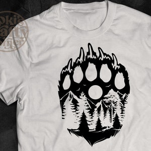 Bear Footprint Outdoor Scene SVG PNG Clipart (Digital Download)