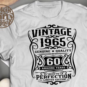 60th Birthday Svg | 60th Birthday Shirt | Vintage 1965 Svg | 1964 Aged to perfection | Aged to Perfection Svg | 60th Birthday Gift Idea