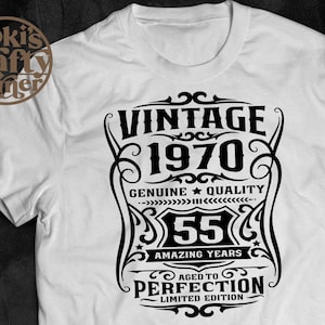 55th Birthday Vintage 1970 SVG Design (Digital Download)