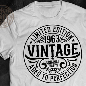 60th Birthday Svg | 60th Birthday Shirt | Vintage 1963 Svg | 1963 Aged to perfection | Aged to Perfection Svg | 60th Birthday Gift Idea