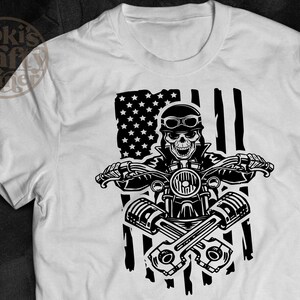 American Biker Skull SVG: Motorcycle Clipart (Digital Download)
