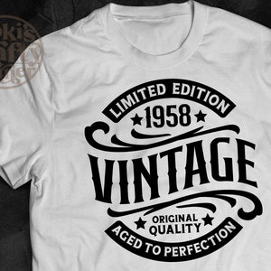 65th Birthday SVG: Vintage 1958 Design (Digital Download)
