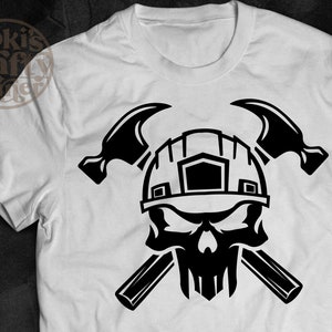 Carpenter Skull SVG: Contractor Hammer Clipart (Digital Download)