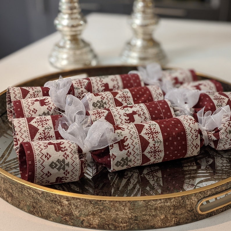 Luxury Fabric Resuable Pullable Christmas Cracker image 4