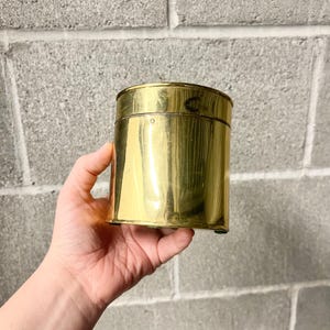 Vintage Solid Brass Storage Container with Hinged Lid - Retro Home Decor - Bookshelf Decorations - Decorative Storage