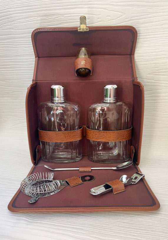 Vintage Travel Bar Set Barware Vintage Bar Set Vintage Etsy