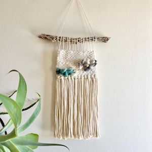 Small Handcrafted Minimalistic Woven Wall Hanging - Handmade Tapestry Wall Decor - Textured Textile Wall Art - Handwoven Wall Tapestries
