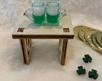 Leprechaun Brew; Shamrock Beer; Miniature Green Beer Mug; Fairy Nectar;  Miniature Dollhouse Green Drink