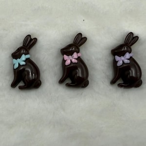 Miniature Chocolate Bunny Flatback (Faux); Mini Easter Bunny