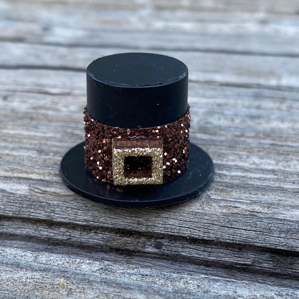 Mini Thanksgiving Hat, Miniature Pilgrim Hat, Mini Holiday Hat, Mini Festive Hat, Miniature Garden Accessories