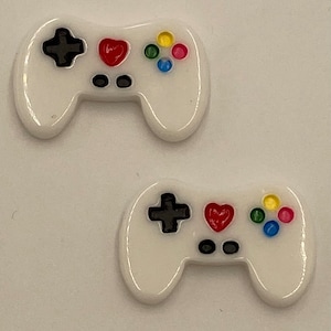 Set of Two Miniature Game Controllers, Resin Game Controllers