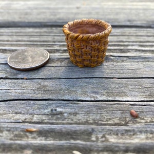Miniature Dollhouse Basket; Miniature Resin Basket