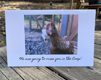 Funny Chicken Retirement, New Job, or Moving Greeting Card