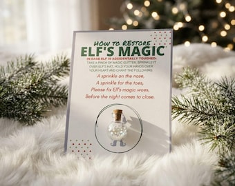 Elf Magic Dust Vial, Restoration Prop with Instruction Card