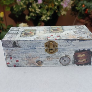 Caja de té decorada con decoupage estilo romantico-Diy manualidades 