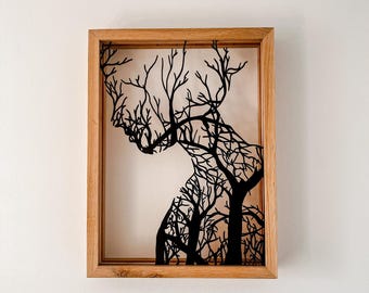 Tree of Life Wooden Wall Art, 3D LED Wall Decor, Illuminated Oak Wood Picture, Modern Nature Decoration, Large Housewarming Gift