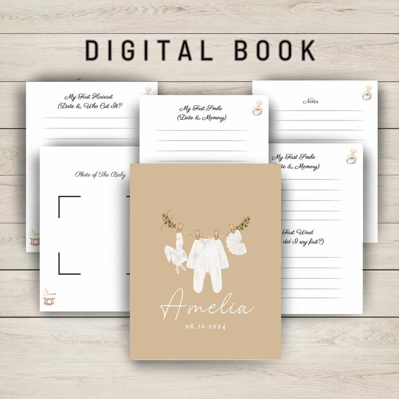 Newborn Baby Memory Book – Printable Keepsake Journal for First Year ...