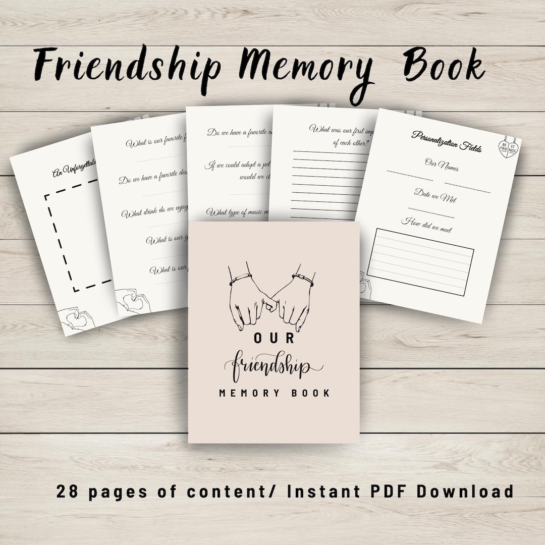 Friendship Memory Book, Best Friend Journal, Personalized Friendship ...