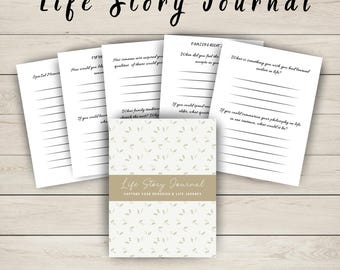 My Life Story Journal, Printable Memory Journal, Legacy-Building Diary,Self-Discovery Workbook with Guided Prompts, Life Coaching Gift