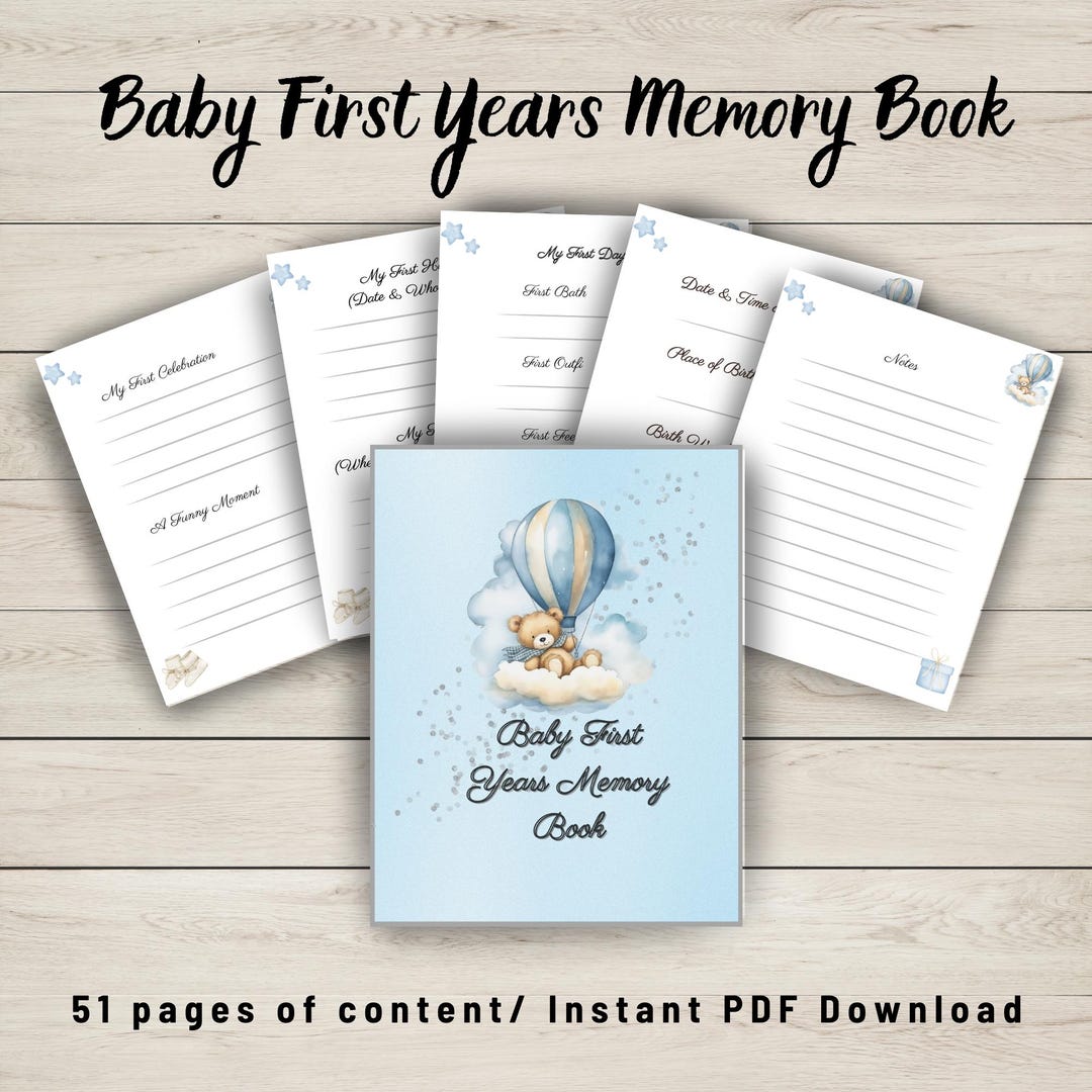 Baby's First Year Journal, Milestone Book, Nursery Log Book, Baby Boy ...