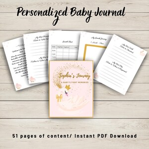 Swan Baby Memory Book Baby&#39;s First Year Journal,Milestone Recording Pages, Baby Milestone Memory Book, First Year journal, Baby album record