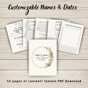 Custom Printable Couples Gift | Love Journal with Names | Unique Wedding Present