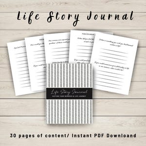 Diário da minha história de vida, diário de memórias para impressão, diário de construção de legado, livro de exercícios de autodescoberta com instruções guiadas, presente de coaching de vida