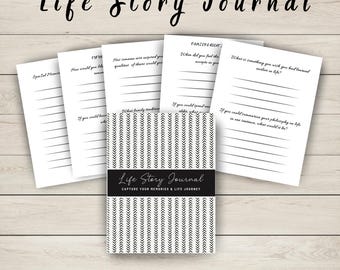 My Life Story Journal, Printable Memory Journal, Legacy-Building Diary,Self-Discovery Workbook with Guided Prompts, Life Coaching Gift