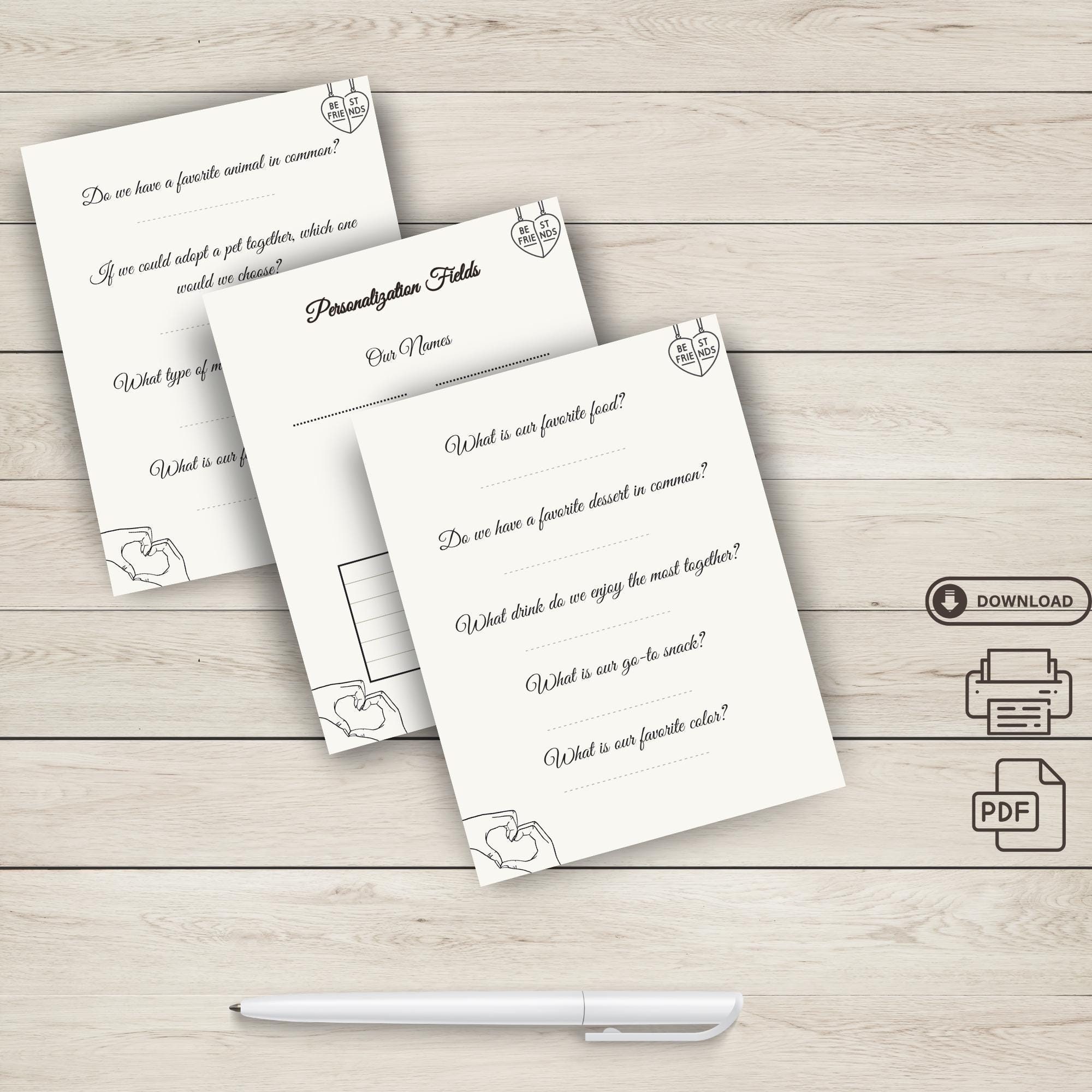 Friendship Memory Book, Best Friend Journal, Personalized Friendship ...