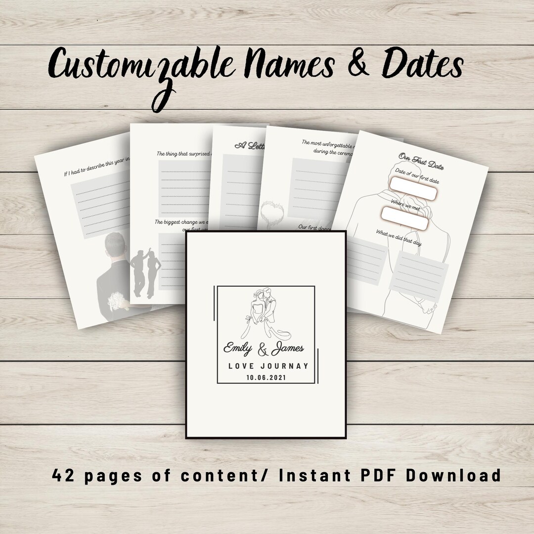 Love Story Memory Book for Couples | His and Hers Anniversary Gift ...